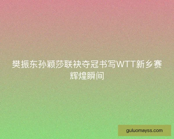 樊振东孙颖莎联袂夺冠书写WTT新乡赛辉煌瞬间 樊振东孙颖莎联袂夺冠书写WTT新乡赛辉煌瞬间